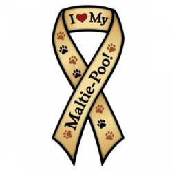 I Love My Maltie-Poo - Ribbon Magnet