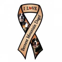 I Love Bernese Mountain Dogs - Ribbon Magnet
