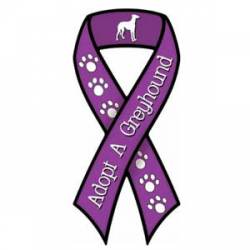 Adopt A Greyhound - Purple Ribbon Magnet