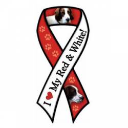 Irish Setter - I Love My Red & White - Ribbon Magnet