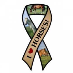 I Love Horses - Ribbon Magnet