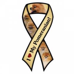 I Love My Pomeranian - Ribbon Magnet