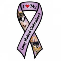 I Love My Long Haired Chihuahua - Ribbon Magnet