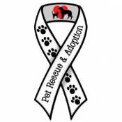 Pet Rescue & Adoption - White Ribbon Magnet