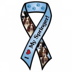 I Love My Springer Spaniel - Ribbon  Magnet