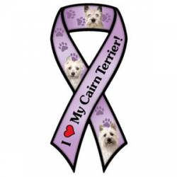 I Love My Cairn Terrier - Purple Ribbon Magnet