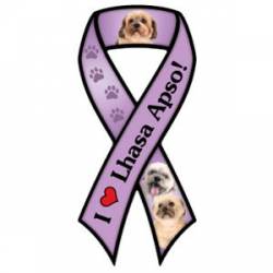 I Love My Lhasa Apso - Purple Ribbon Magnet