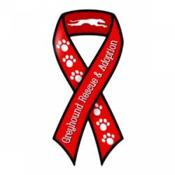 Greyhound Rescue & Adopt - Red Ribbon Magnet