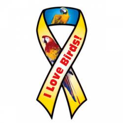 I Love Birds - Yellow Ribbon Magnet