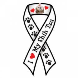 I Love My Shih Tzu - White Ribbon Magnet