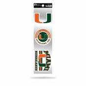 University Of Miami Hurricanes Logo - Sheet Of 3 Triple Spirit Stickers