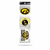 University Of Iowa Hawkeyes Logo - Sheet Of 3 Triple Spirit Stickers