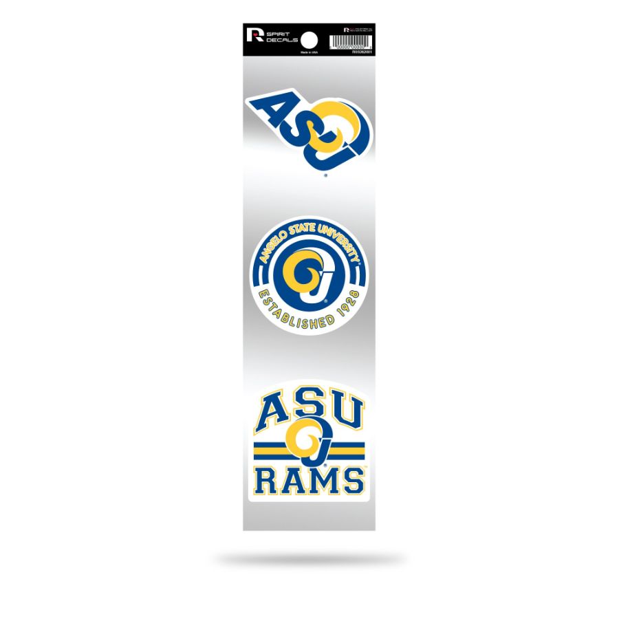 Angelo State University Rams Logo - Sheet Of 3 Triple Spirit Stickers ...