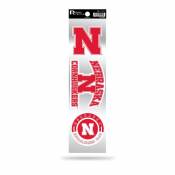 University Of Nebraska Cornhuskers Logo - Sheet Of 3 Triple Spirit Stickers