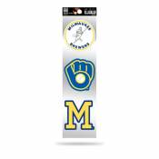 Milwaukee Brewers Retro Vintage Logo - Sheet Of 3 Triple Spirit Stickers