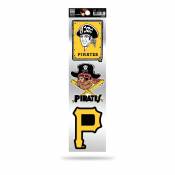 Pittsburgh Pirates Retro Vintage Logo - Sheet Of 3 Triple Spirit Stickers