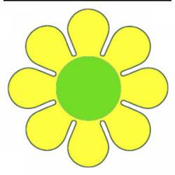 Flowers Daisy - Yellow And Green Vinyl Sticker