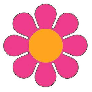 Flowers Daisy - Pink And Orange Vinyl Sticker at Sticker Shoppe