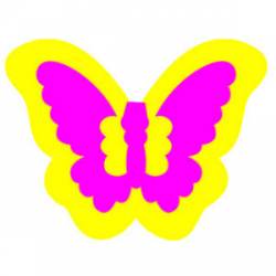 Butterfly Neon - Yellow And Pink Vinyl Sticker