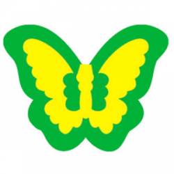 Butterfly Neon - Green And Yellow Vinyl Sticker