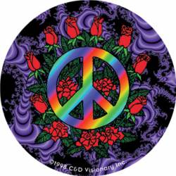 Peace Signs Peace And Roses - Vinyl Sticker