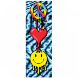 60's Retro Peace Love Happiness - Vinyl Sticker