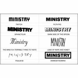 Ministry Band - Sheet Of 8 Vinyl Stickers