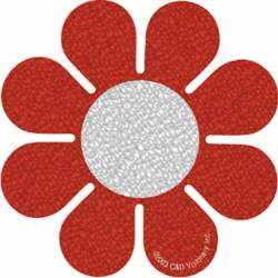 Flowers Daisy - Red Vinyl Sticker