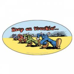 Robert Crumb Keep On Truckin - Oval Sticker