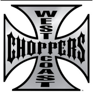 West Coast Choppers Chrome Cross - Small Vinyl Sticker at Sticker Shoppe