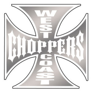 West Coast Choppers Chrome With White - Vinyl Sticker at Sticker Shoppe