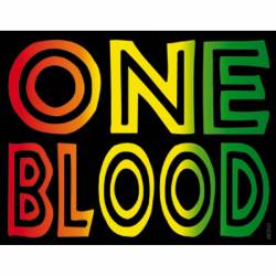 Reggae And Rasta One Blood - Large Vinyl Sticker