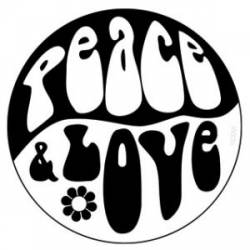 60's Retro Peace & Love - Vinyl Sticker