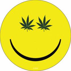 Weed Indeed Pot Smiley - Vinyl Sticker