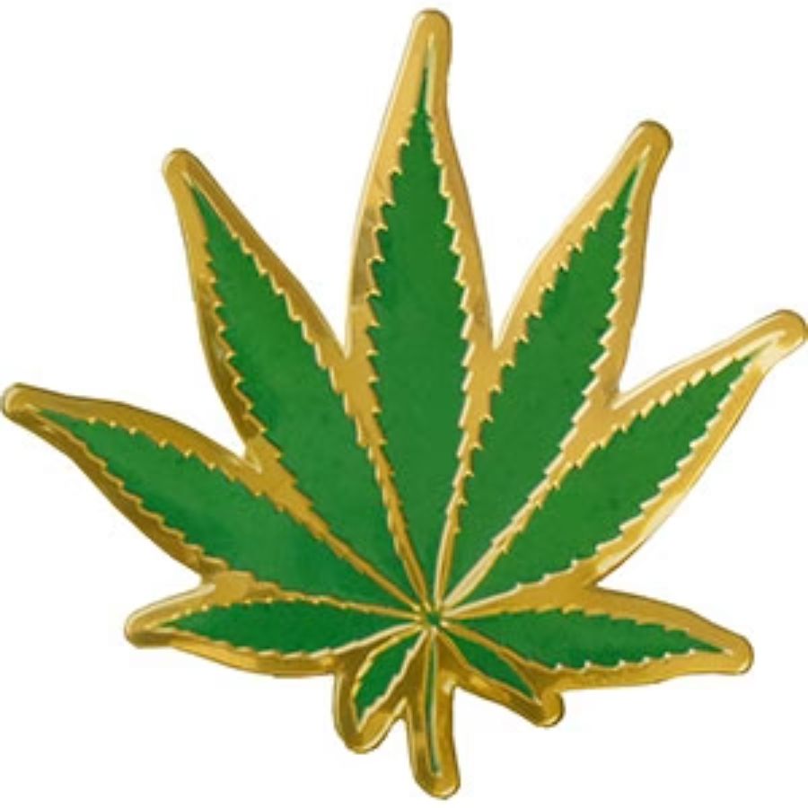 Marijuana Leaf - Foil Metal Sticker At Sticker Shoppe