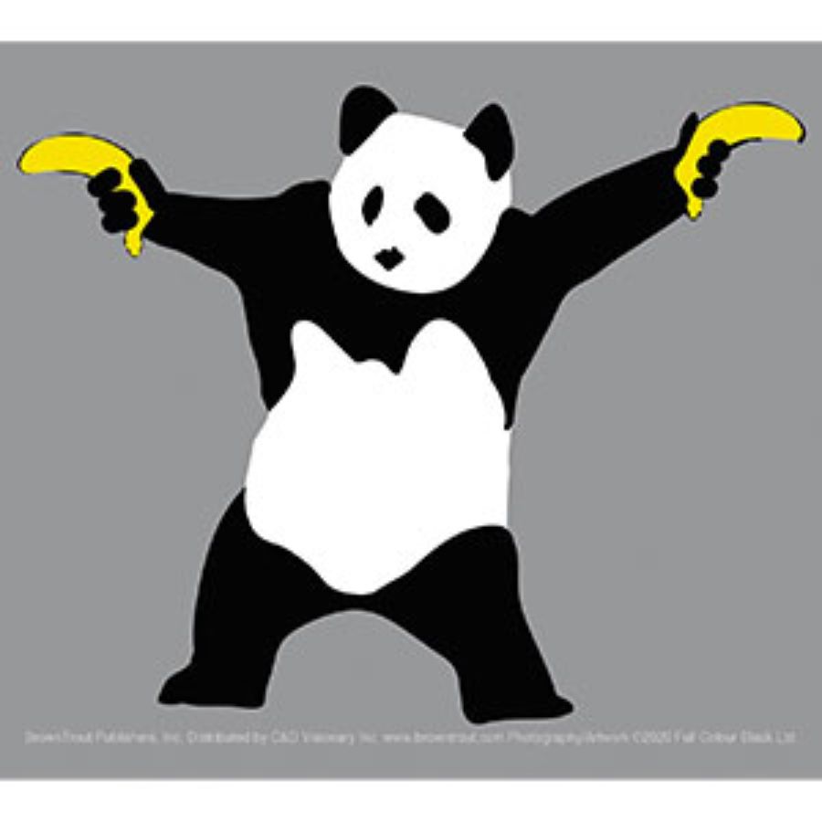 Banksy's Graffiti Panda Banana Guns Vinyl Sticker at Sticker Shoppe