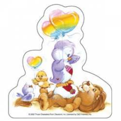 Care Bears Lion And Birds - Vinyl Sticker