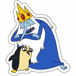 Adventure Time Ice King & Gunter - Vinyl Sticker