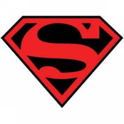 Superman Red & Black Logo - Vinyl Sticker
