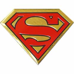 Superman Man Logo - Embossed Metal Sticker
