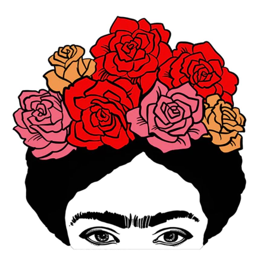 Frida Kahlo Flower Crown - Vinyl Sticker at Sticker Shoppe