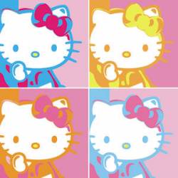 Hello Kitty 4 Square - Vinyl Sticker