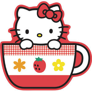 Hello Kitty Tea Cup - Vinyl Sticker at Sticker Shoppe