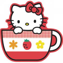 Hello Kitty Tea Cup - Vinyl Sticker