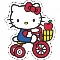 Hello Kitty Tricyle Apple - Vinyl Sticker