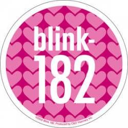 Blink 182 Pink Hearts - Sticker