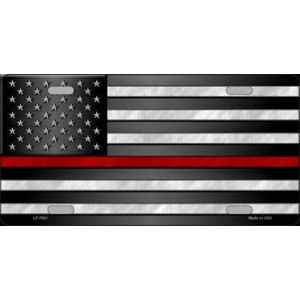 Thin Red Line American Flag Subdued - License Plate at Sticker Shoppe