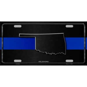 Thin Blue Line Oklahoma - License Plate at Sticker Shoppe