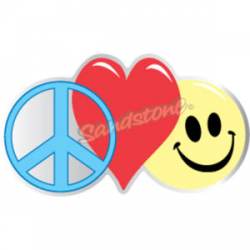 Peace Love Happy - Sticker