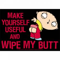 Stewie Wipe My Butt - Sticker